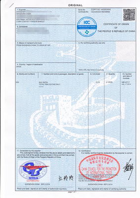 Modulo A Modulo E Modulo F Certificato di Origine TNT